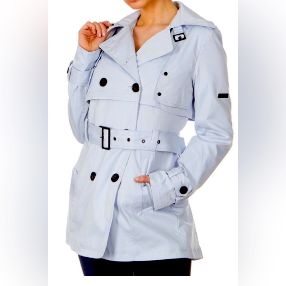 XOXO Cool Sky Belted Pea Coat